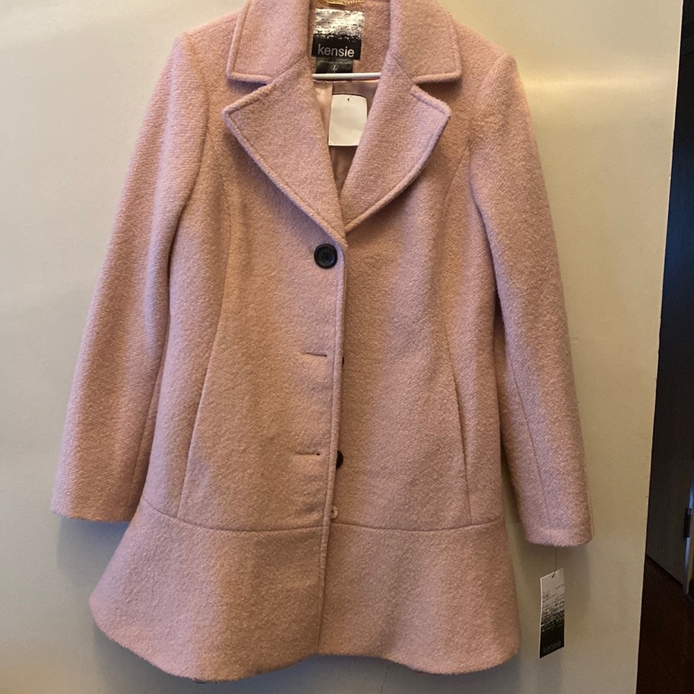 Kensie Women’s Notched Lapel Blush Coat